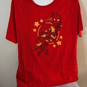Ultraman Loot Wear Anime Red Graphic Short Sleeve Cotton T-Shirt Size 3Xl AT51